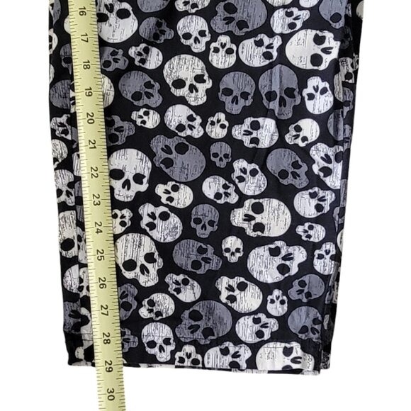 Skull Skeleton Scrub Lounge Pants Drawstring Elastic Waist Halloween New - Picture 7 of 7